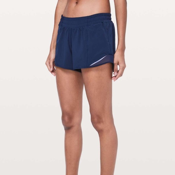 lululemon athletica Pants - Lululemon Hotty Hot Shorts 2 Long 4” Navy Blue Size 10 Tall